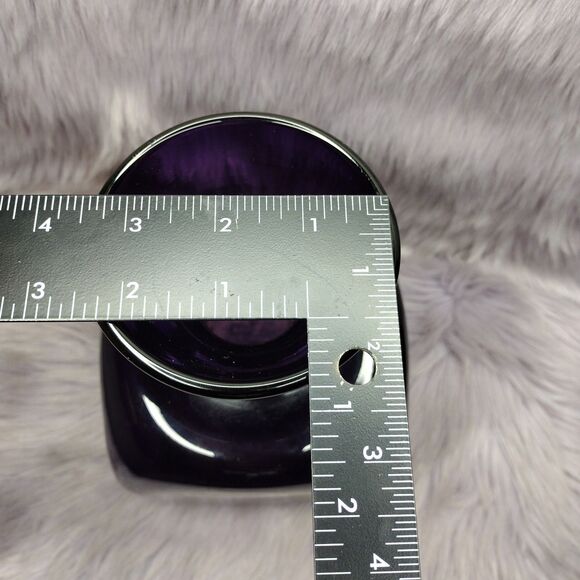 MCM Amethyst Purple Art Glass Bulb Forcing Flower Vase 9” Tall